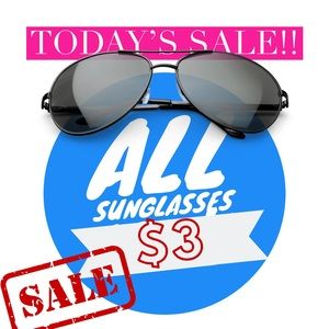 COPY - ALL SUNGLASSES ARE $3!! TODAY ONLY!! SHOP NOW 😎